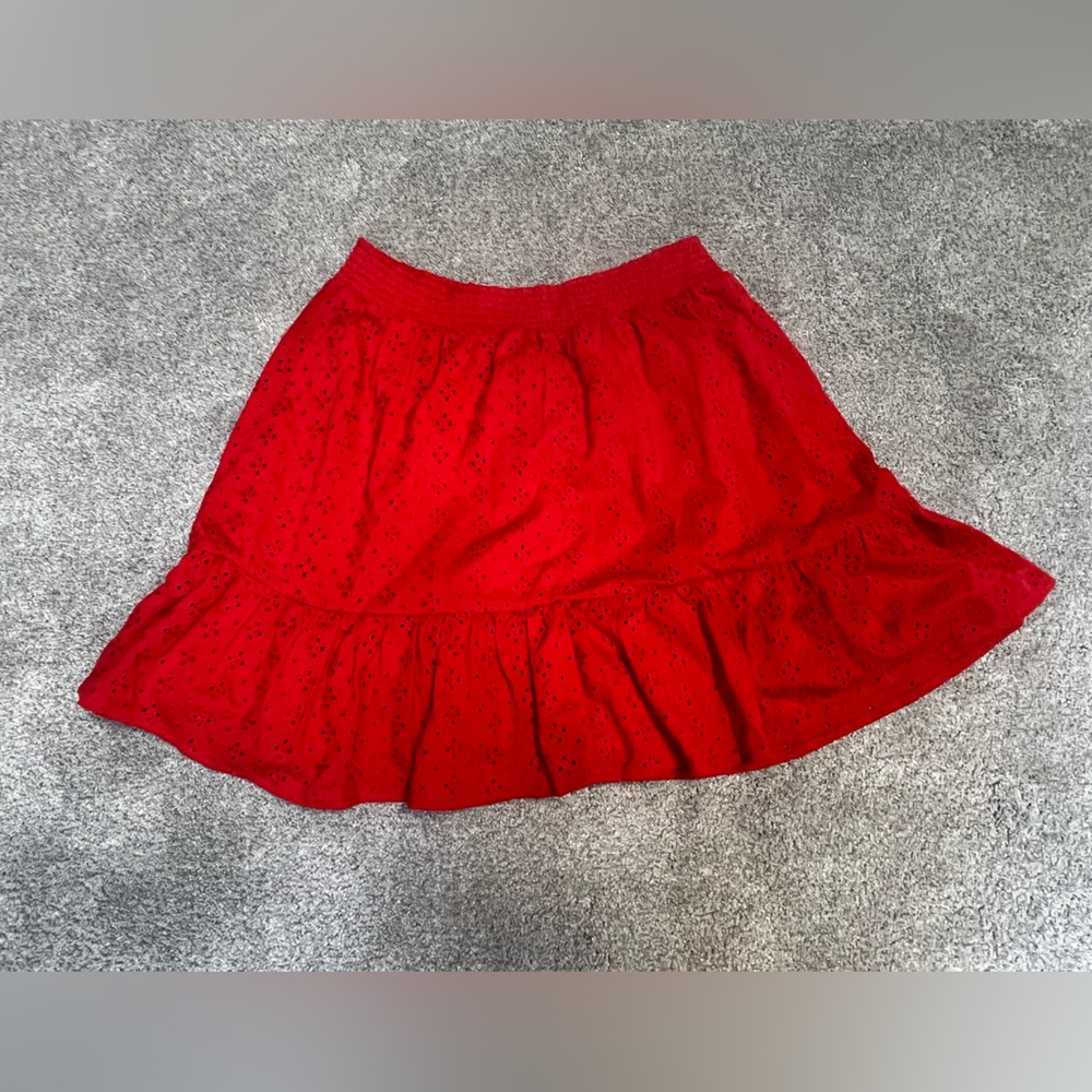 LOFT Tomato Red EyeletSkirt - Picture 3 of 4